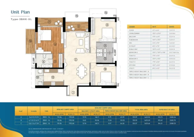 godrej blue floor plan 3bhk xl