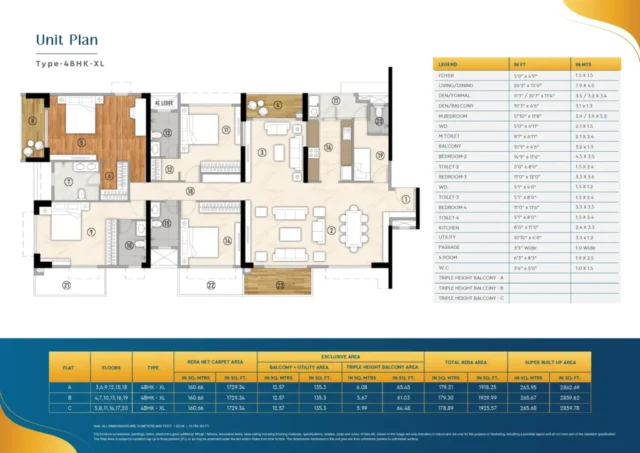 godrej blue floor plan 4bhk xl