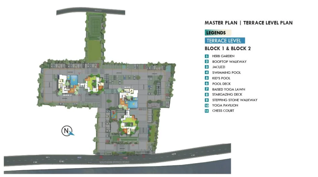 merlin skygaze 2 and 3 bhk premium apartment southern bypass master plan