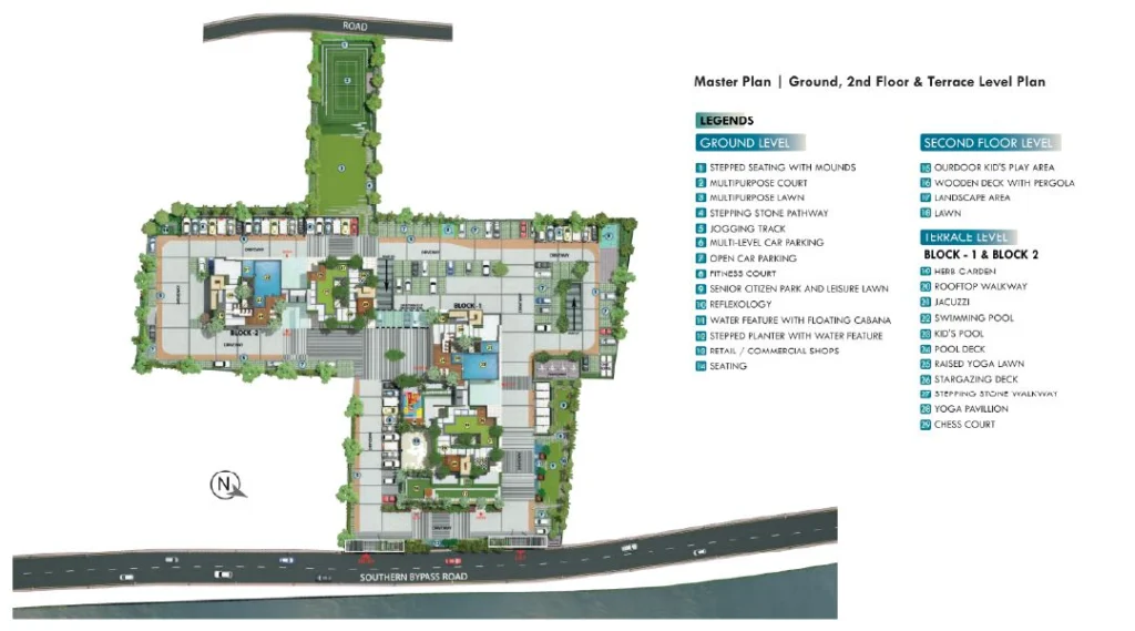 merlin skygaze 2 and 3 bhk premium apartment southern bypass master plan