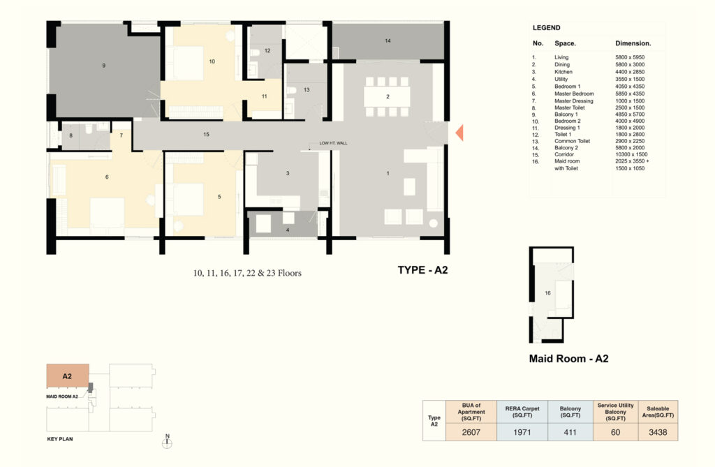 ambuja udyatt floor plan 3bhk+3t