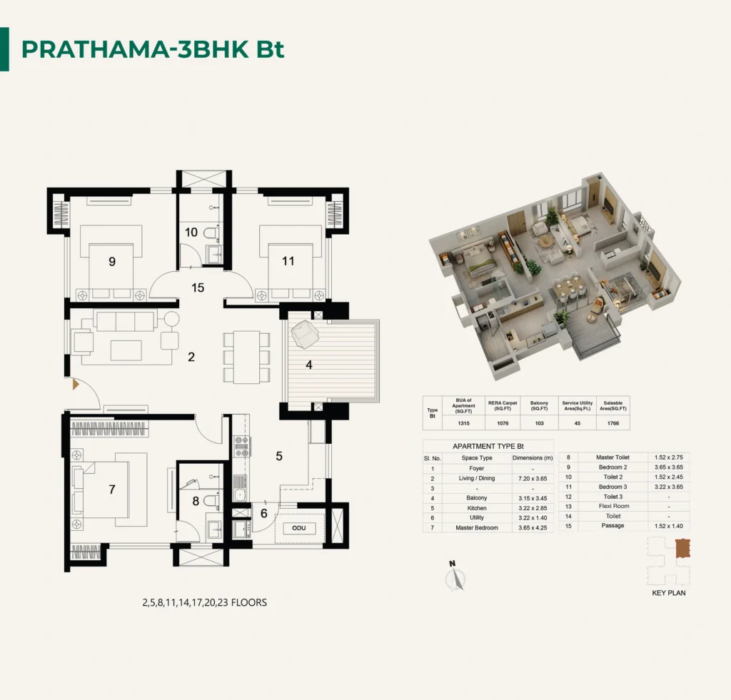 ambuja utpalaa anandapur floor plan 3 bhk