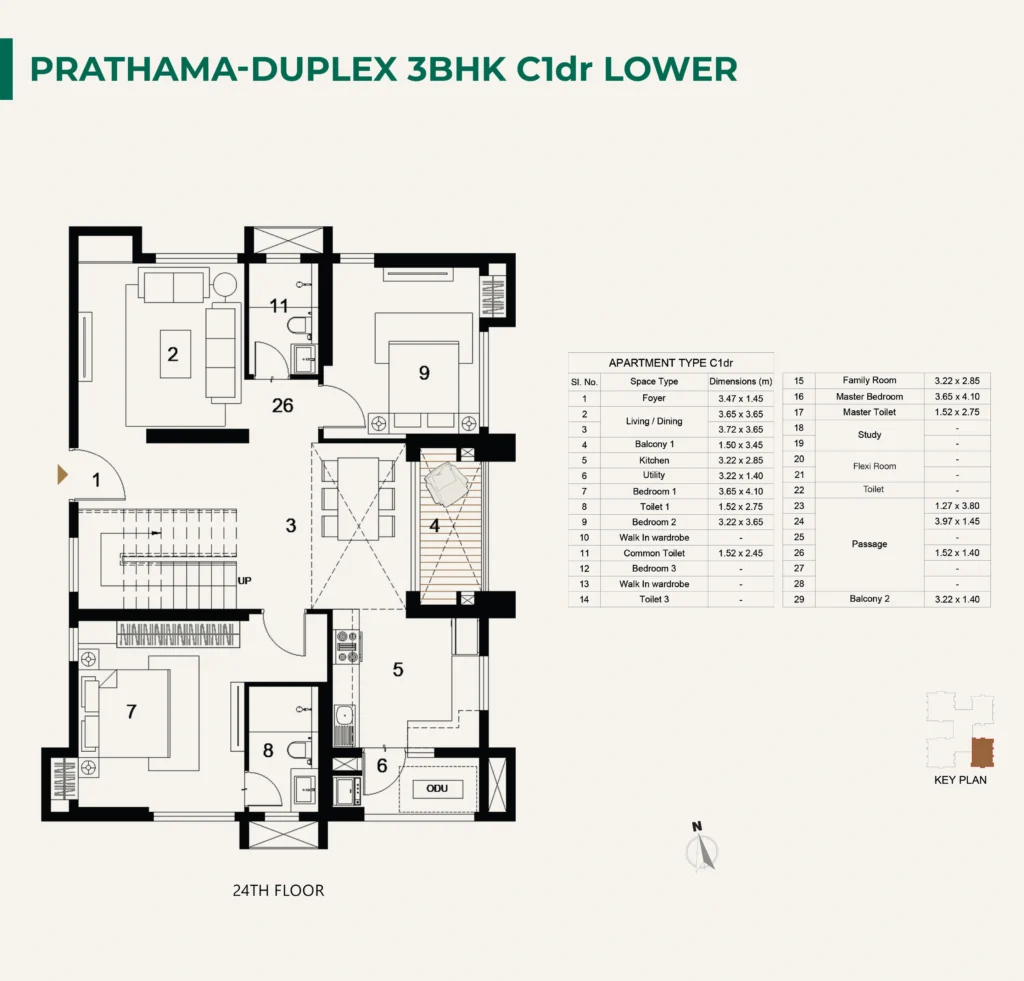 ambuja utpalaa anandapur floor plan 3 bhk duplex