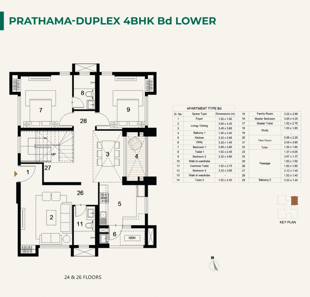 ambuja utpalaa anandapur floor plan 4 bhk duplex