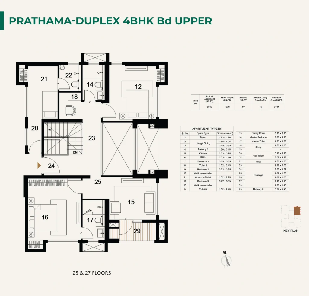 ambuja utpalaa anandapur floor plan 4 bhk duplex