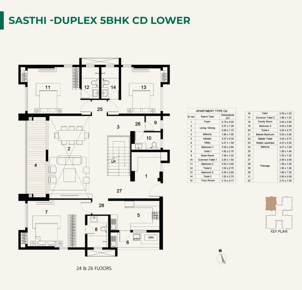 ambuja utpalaa anandapur 5BHK Duplex floor plan