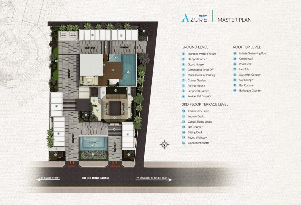 merlin azure 4bhk ultra luxury apartment chowringhee kolkata master plan